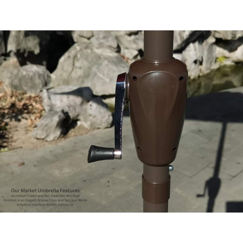 9 ft. Aluminum Market Automatic Tilt Patio Umbrella with Windvent in Tuscan