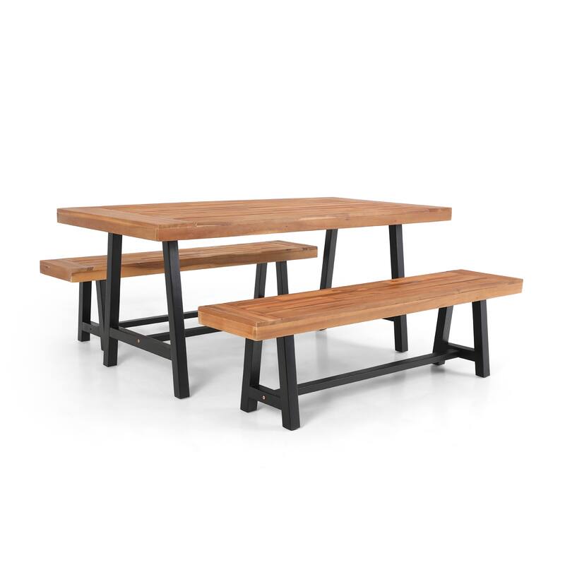 3-piece Acacia Wood Dining Set