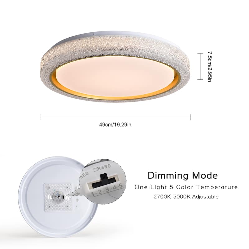 Round Flush Mount Dimmable Led Ceiling Light