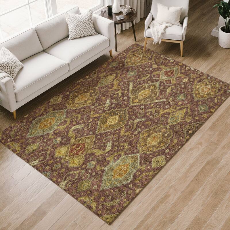 Machine Washable Indoor/ Outdoor Traditional Venetian Chantille Rug