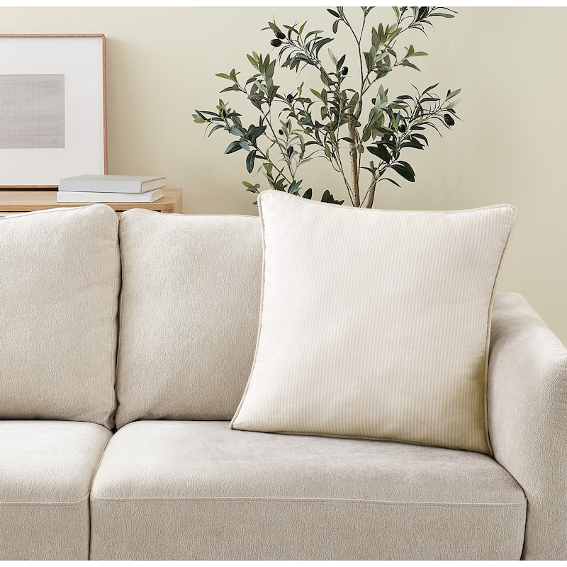 Brooklyn Loom Pinstripe 20x20 Decorative Pillow with Removable Cover
