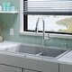 preview thumbnail 45 of 53, Karran Top Mount Double Equal Bowl Quartz Kitchen Sink - 33" x 22" x 9" - 33" x 22" x 9"