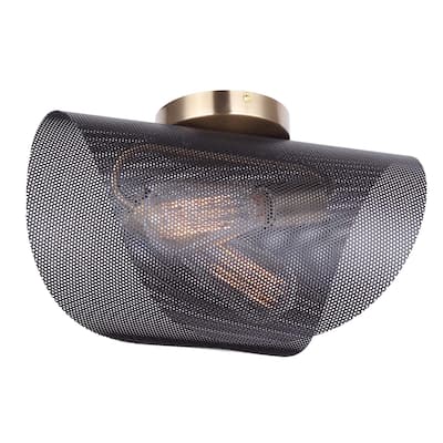 Canarm IFM1131A15 Huxlee 2 Light 15" Wide Flush Mount Ceiling Fixture