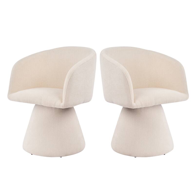 Christopher Knight Home - 180° Swivel Upholstered Dining Chairs with Metal Frame (Set of 2)