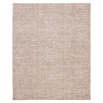 ECARPETGALLERY Hand-knotted Tangier Taupe Wool Rug - 7'11 x 9'11