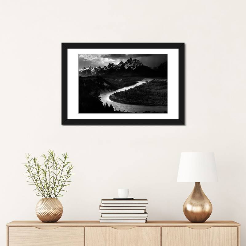 iCanvas "The Tetons - Sn-ke River" by Ansel Adams