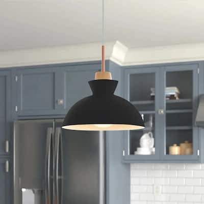 1-Light 11 in. Modern Bowl Dome Pendant Kitchen Island Lighting