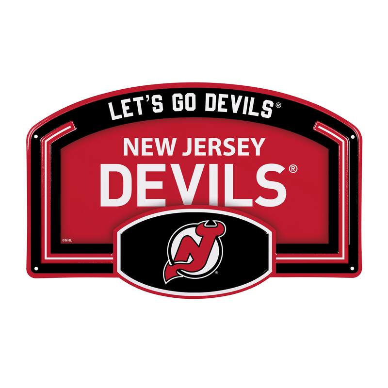 New Jersey Devils Embossed Steel Wall Sign, 11" x 17"
