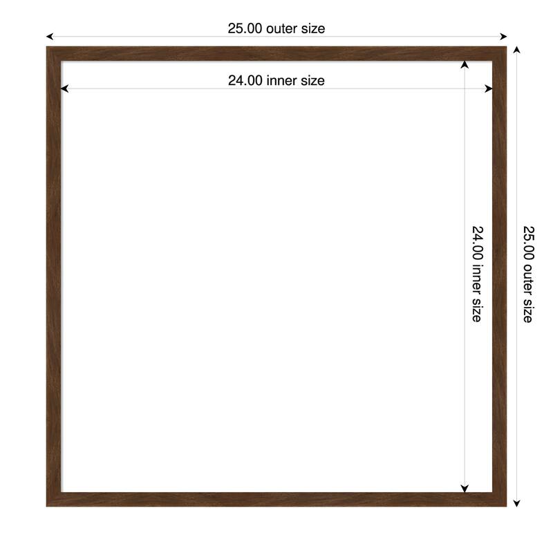 Amanti Art Carlisle Blonde Narrow Framed Dry Erase Magnetic Board - 25 x 25 in - Carlisle Brown Narrow