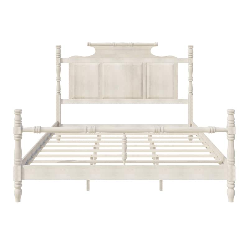 Modern Wood Four Poster Platform Bed