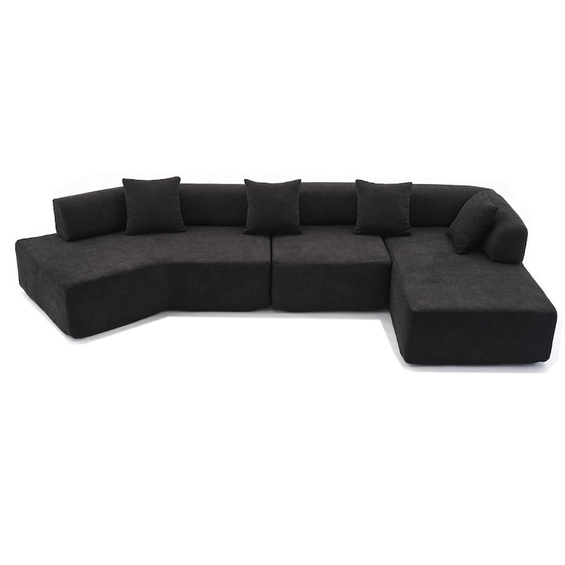 4-Seat Foam-Filled 140" L-Shape Modular Sofa, No Assembly Required