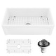 preview thumbnail 15 of 20, Karran FCP33SB 33" Single Bowl Panel Front Farmhouse Fireclay Kitchen Sink with Reversible Apron Front
