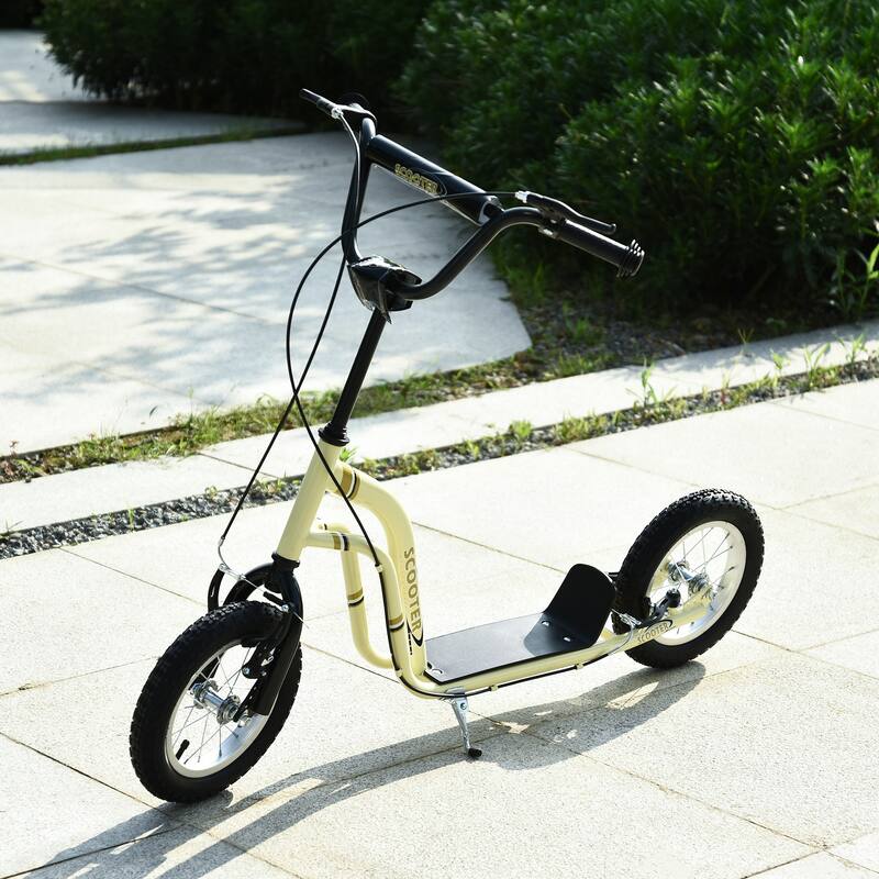 Adjustable Kids Kick Scooter with Dual Braking System, Inflatable Tires, and Durable Steel Frame - Suitable for Ages 5+