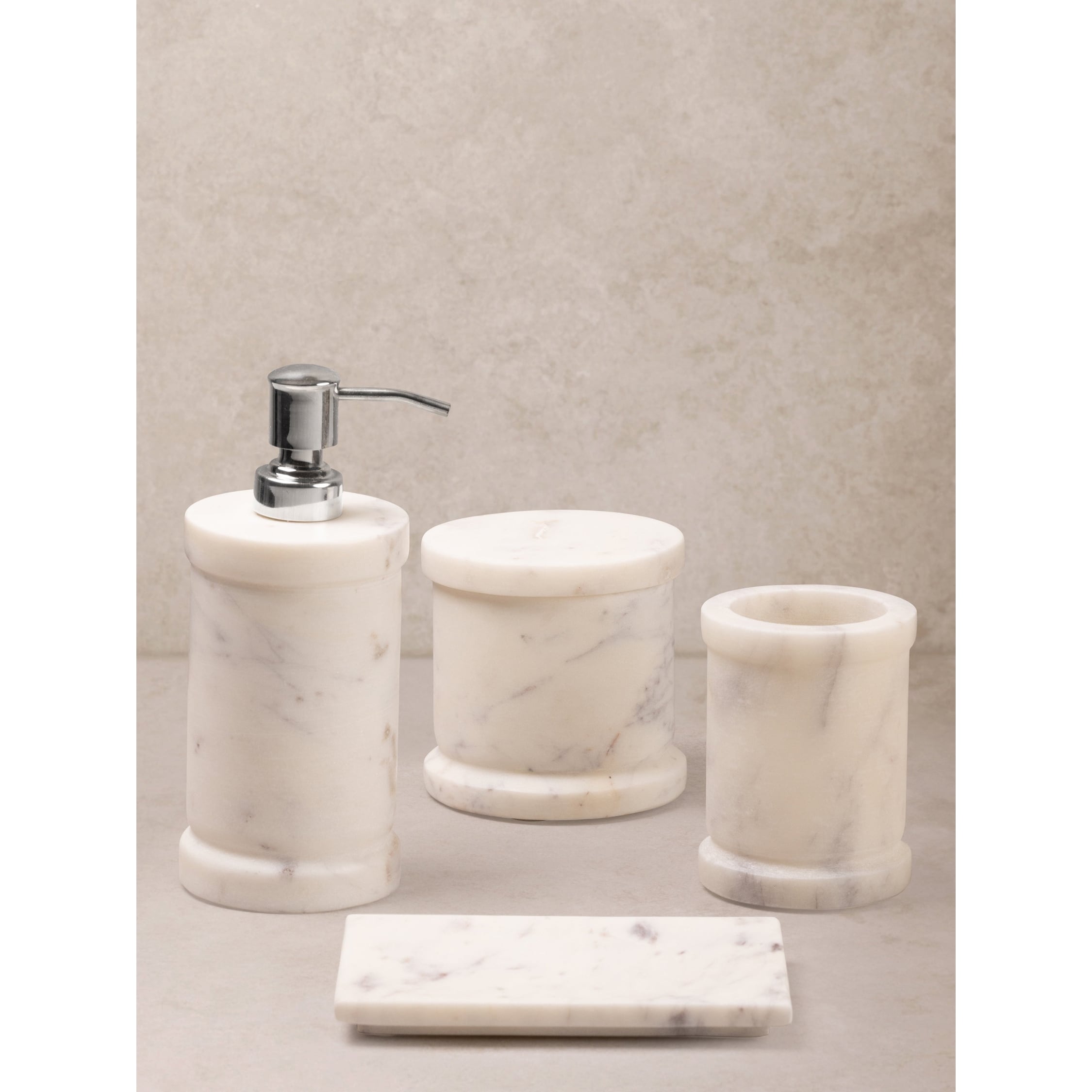 Duval Marble Bath Accessories - Set of 4