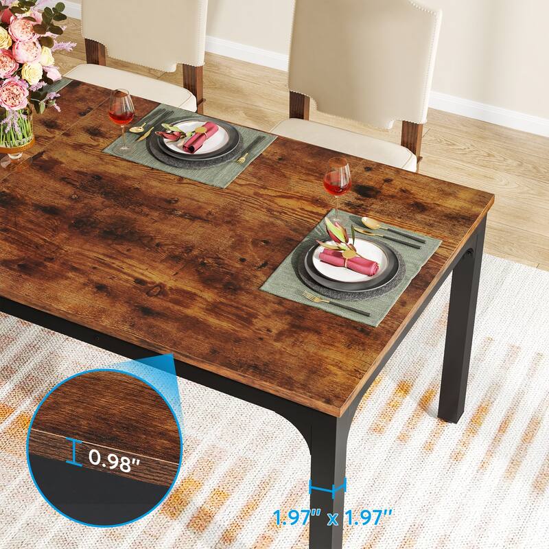 Dining Table for 6-8 Person, 78 inch Long Rectangular Kitchen Dining Table