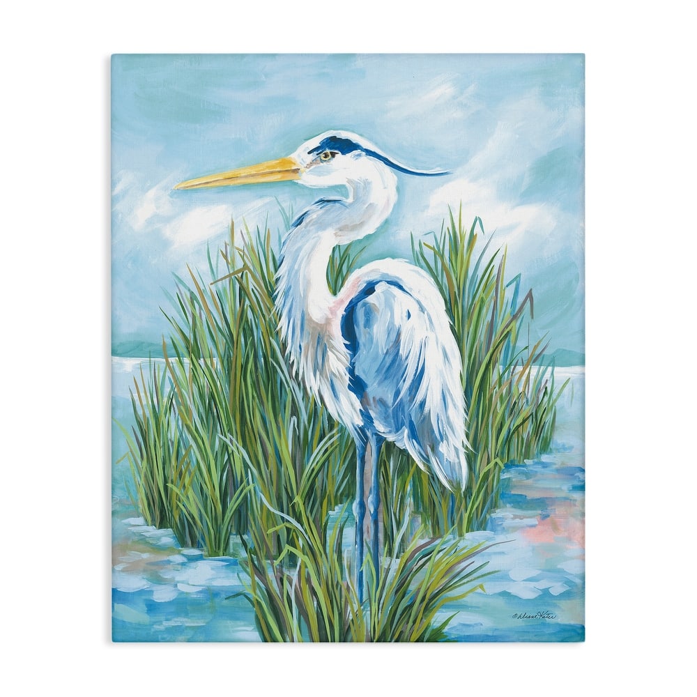 Stupell Coastal Heron Bird Canvas Wall Art Design By Diane Kater