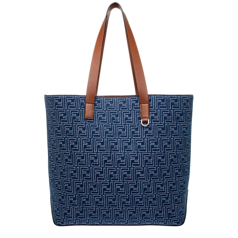 Fendi FF Jacquard Denim Shopper - Denim Blue
