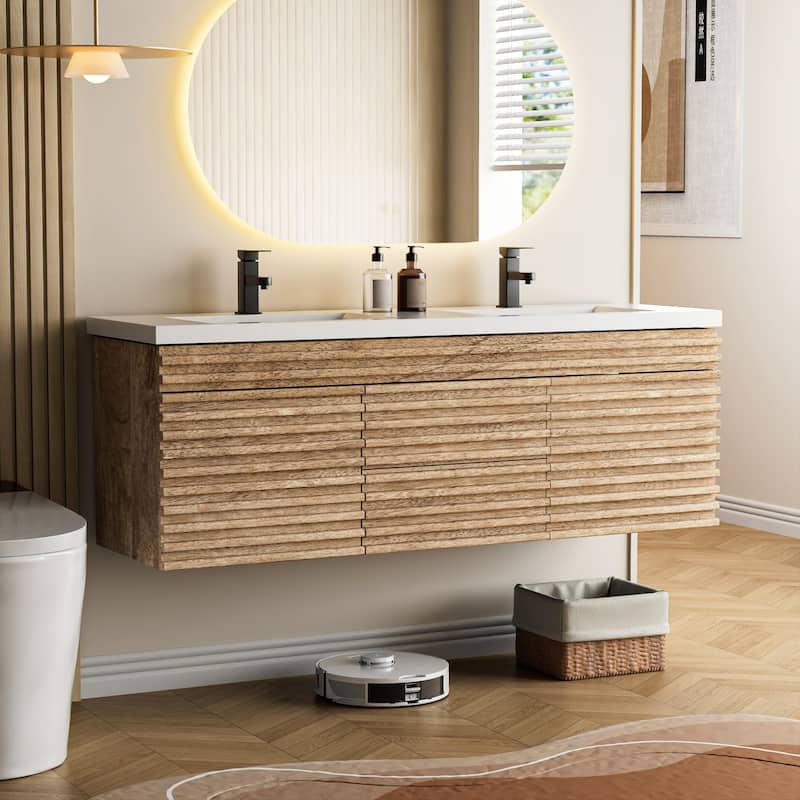 Bathroom Vanity with Drop-In Sink Wall-Mounted Storage Cabinet