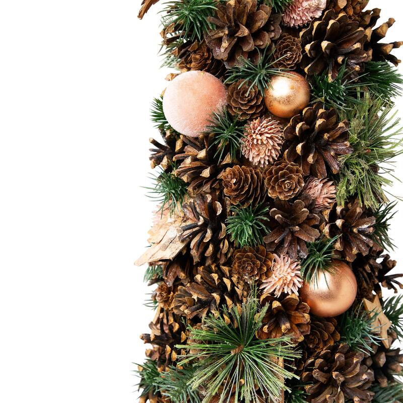 Pinecone and Tree Bark Artificial Christmas Decoration - 24" - 2 Foot
