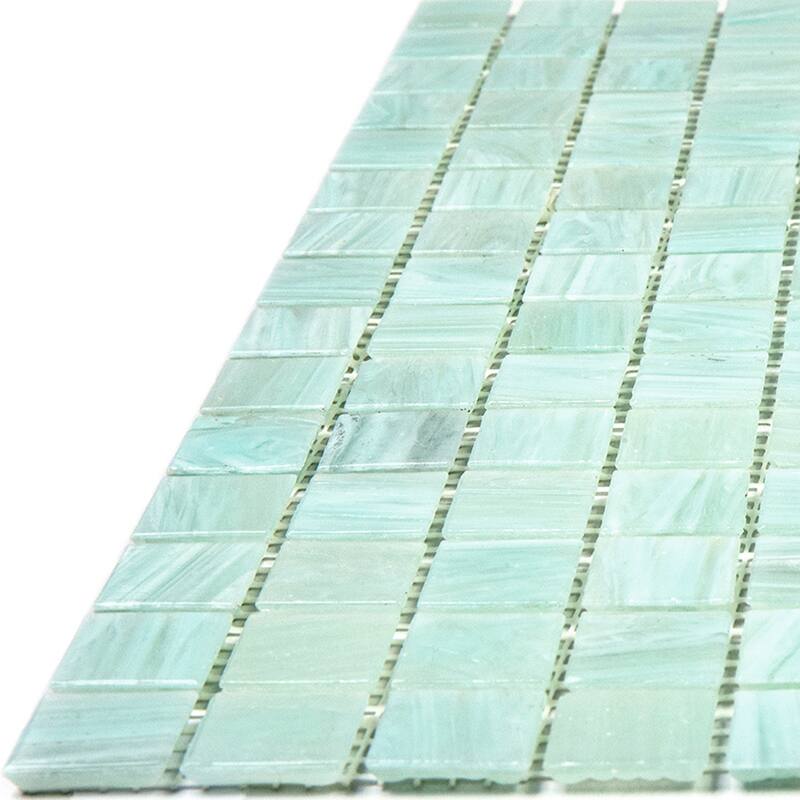 Apollo tile 12" x 12" Celestial Glossy Light Pistachio Green Glass Tile (20 sq ft/case) - 20 Pack