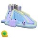 preview thumbnail 1 of 5, 157" L X 118" W Inflatable Bounce House With 550W Air-Blower, Long Water Slide, Surf Slide - N/A Purple