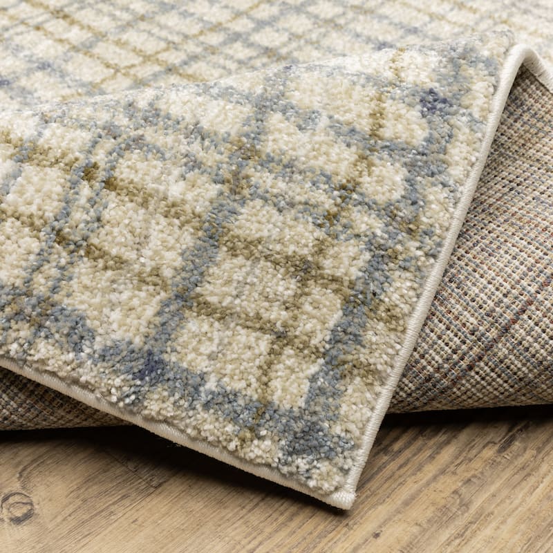 ROW Gemma Distressed Plaid Area Rug