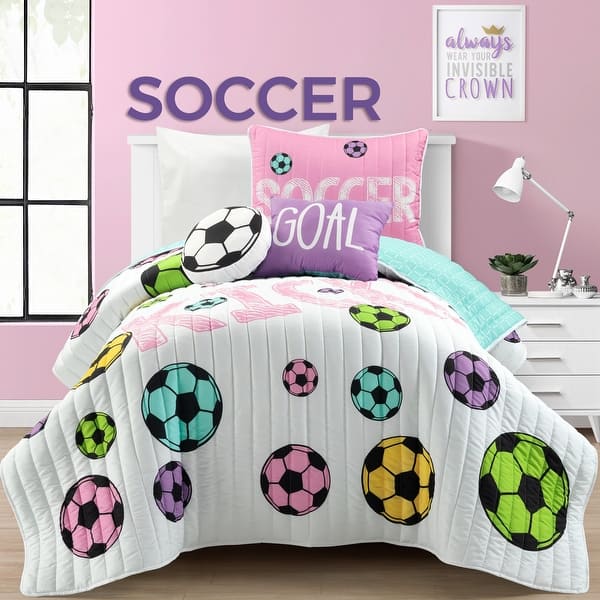 Soccer Geometric Microfiber Fitted Sheet East Urban Home Size: Full/Double