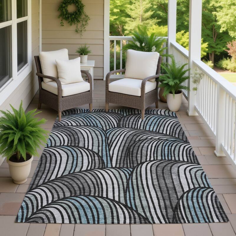 Machine Washable Indoor/ Outdoor Modern Parsons Chantille Rug