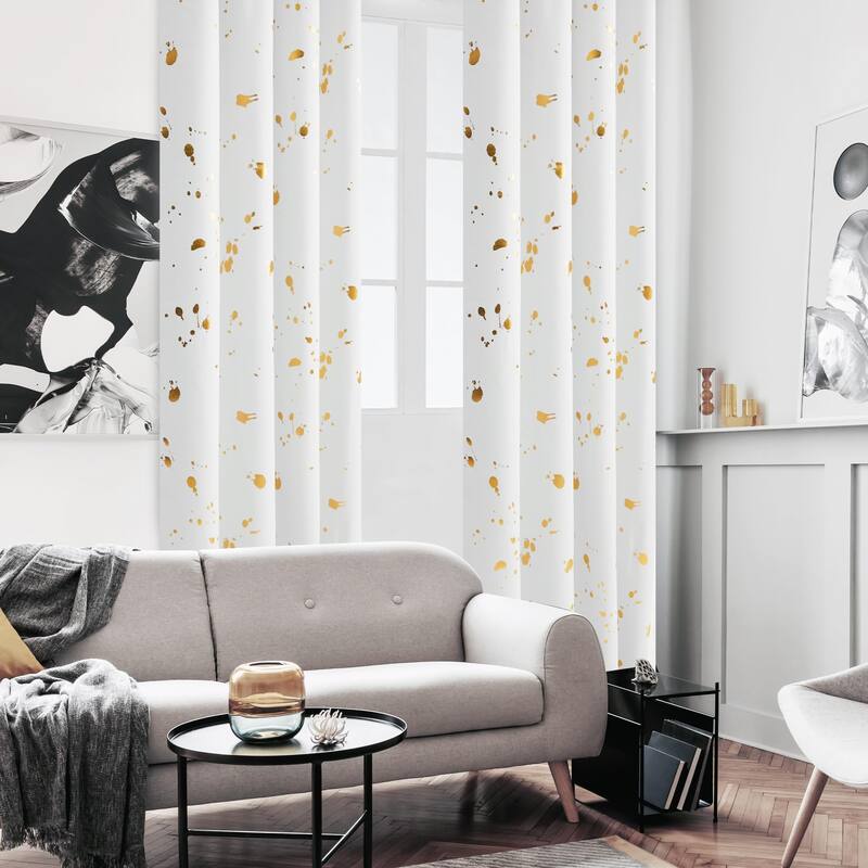 Deconovo Gold Spot Curtain Panel Pair (2 Panel)