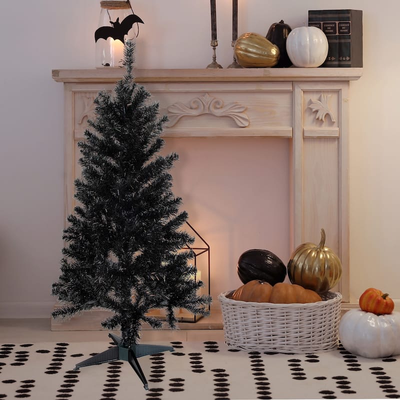 4' Slim Iridescent Brown Artificial Tinsel Christmas Tree - Unlit