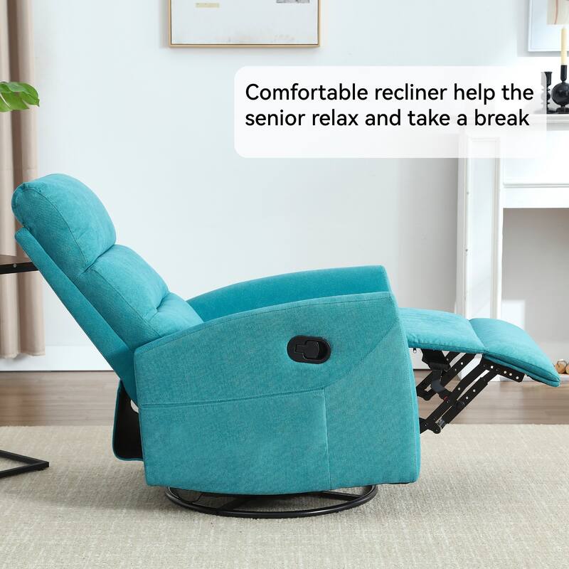 360° Swivel Rocking Recliner Chair in Polyester for Living Room