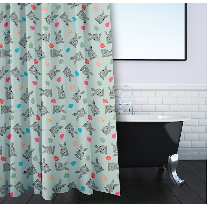 Bunnies and Eggs Shower Curtain