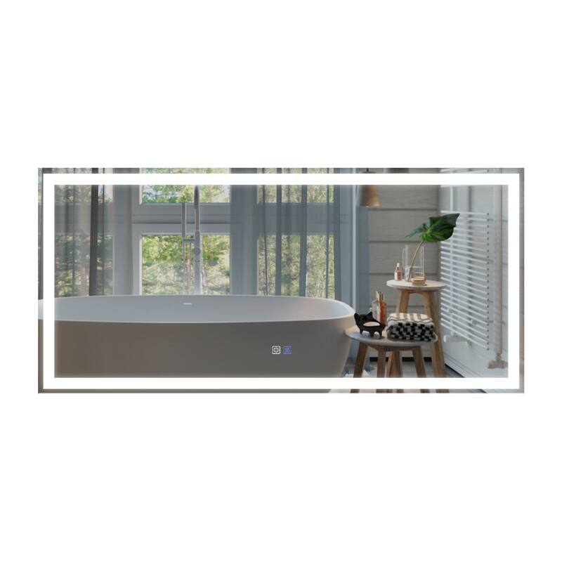 Wall Mounted Bathroom Rectangle Front And Back light LED Mirror With Anti Fog And Dimmable