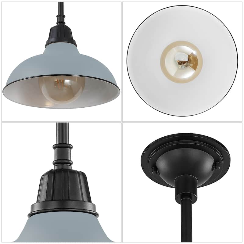 12.25" 1-Light Indoor/Outdoor Iron LED Pendant, by JONATHAN Y - 12.25