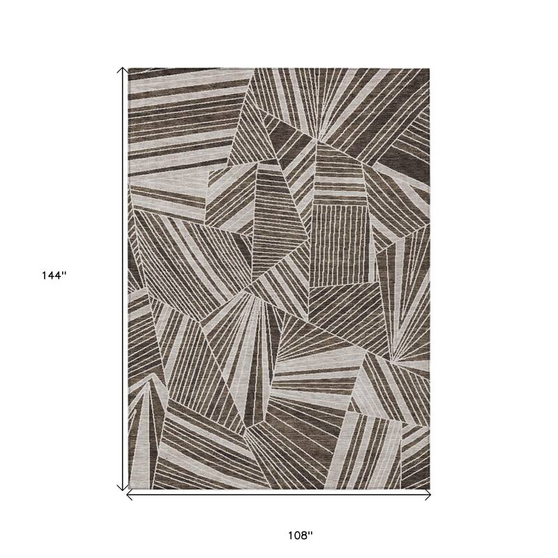 HomeRoots Geometric Transitional Rectangle Outdoor Rug