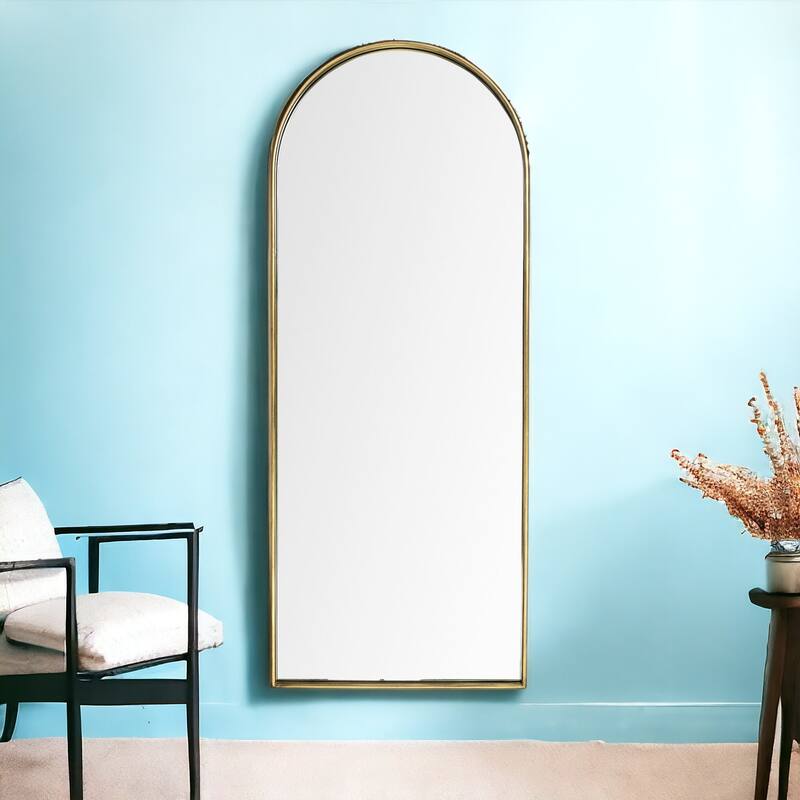 HomeRoots 70" Gold Arch Metal Framed Accent Mirror - 28