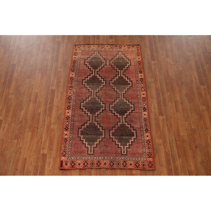 Vegetable Dye Lori Persian Antique Area Rug Handmade Wool Carpet - 3'10"x 6'10"
