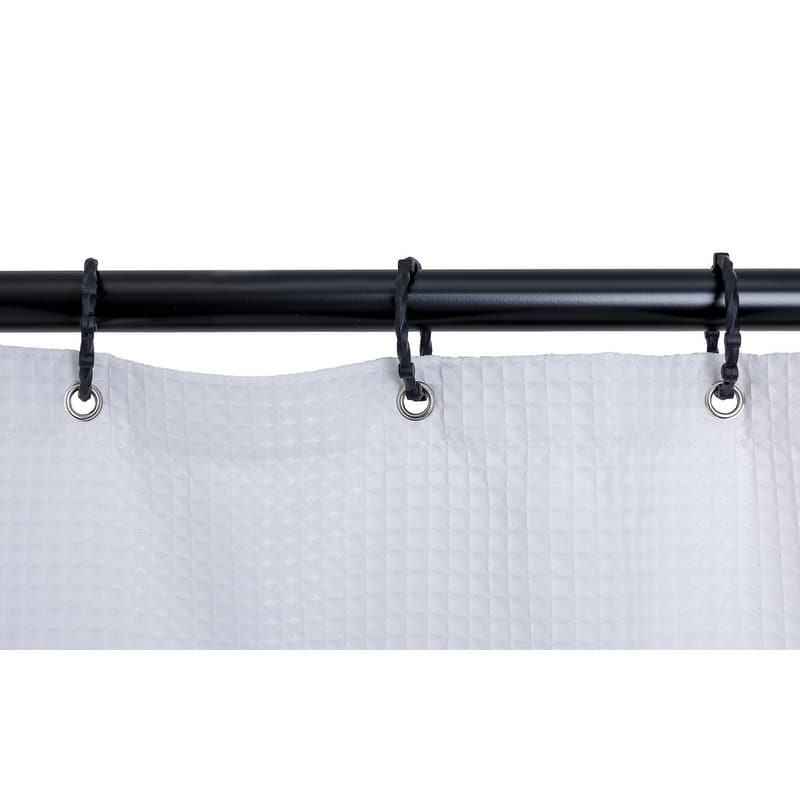 Utopia Alley Rustproof Aluminum Hoop Oval Shower Rod, 54 Inch Extra Large Size by 26 Inch, with White Shower Curtain 180x70 inch