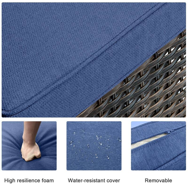 ArcoBay Wicker PE Rattan Outdoor Patio Swivel Glider Chairs with 4'' Olefin Cushions (2-Pack)