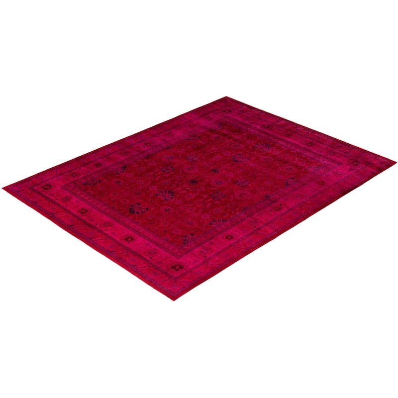 Overdyed One-of-a-Kind Hand-Knotted Area Rug - Pink - 8' 0" x 10' 5"