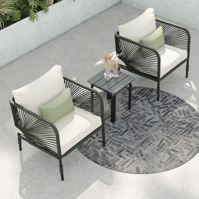 Corvus Serenity 3-piece Outdoor Chat Set with Sunbrella Pillows