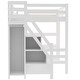 preview thumbnail 13 of 24, Twin/Full Size Loft Bed with Small Wardrobe and Storage Staircase, Solid Wood Loft Bedframe with LED Light and Storage Shelves