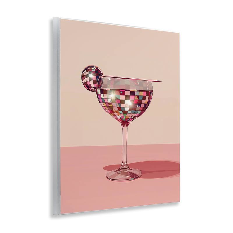 Stupell Rosy Hued Disco Drink Wall Plaque Art Design By Arlington Prints