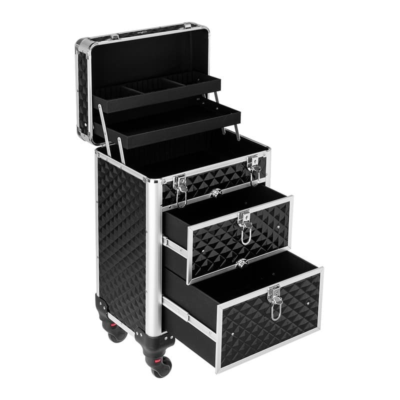 Aluminum Rolling Makeup Train Case - N/A