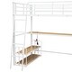 preview thumbnail 16 of 14, White Twin Size Metal Loft Bed with Desk, Storage Shelves and Charging Station