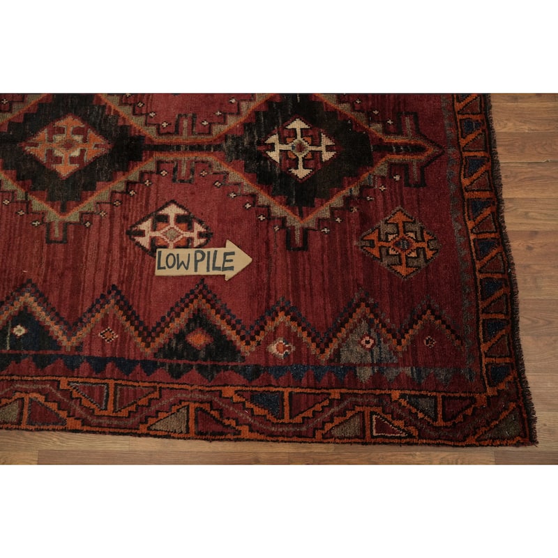 Hand Knotted Oriental 100% Wool Carpet Traditional Tribal Red Lori Area Rug - 9' 4'' X 4' 8''