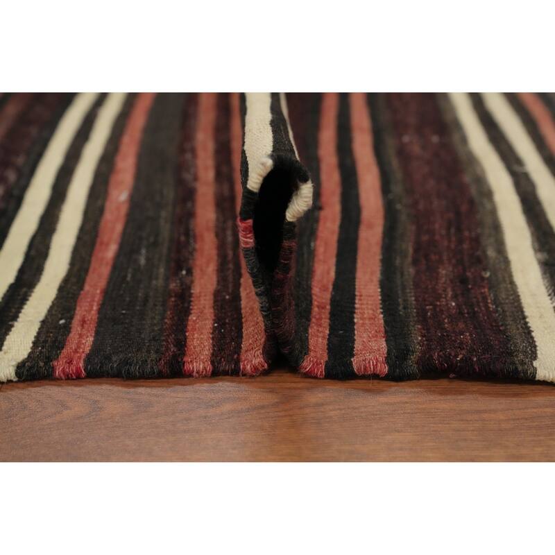 Hand Woven Oriental 100% Wool Carpet Southwestern Geometric Multi-Colored Kilim Area Rug - 9' 4'' X 5' 3''