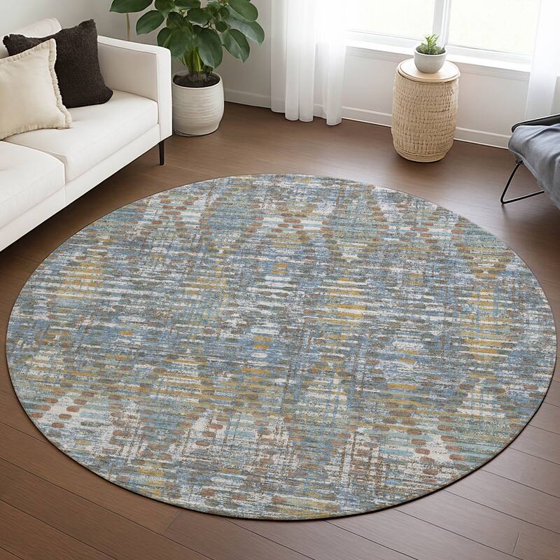 Machine Washable Indoor/ Outdoor Modern Ignacio Chantille Rug