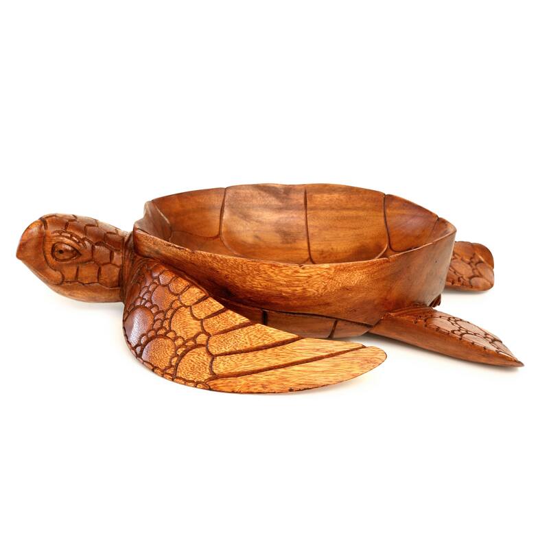Wooden Handmade Turtle Serving Fruit Decorative Bowl Centerpiece Hand Carved Art Home Decor Decoration Artwork Handcrafted Gift