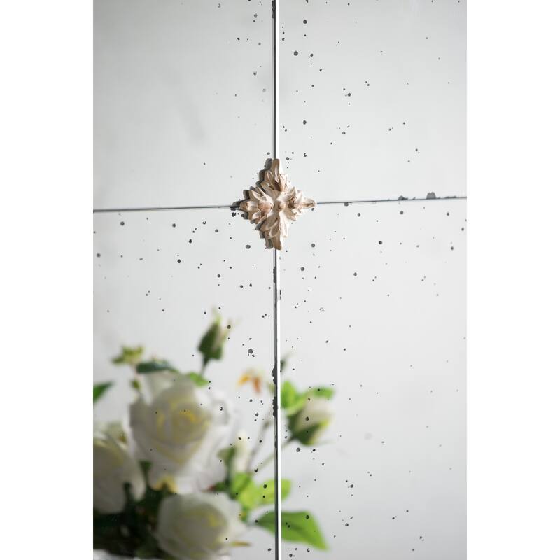 22" x 48" Large Cream & Gold Framed Wall Mirror